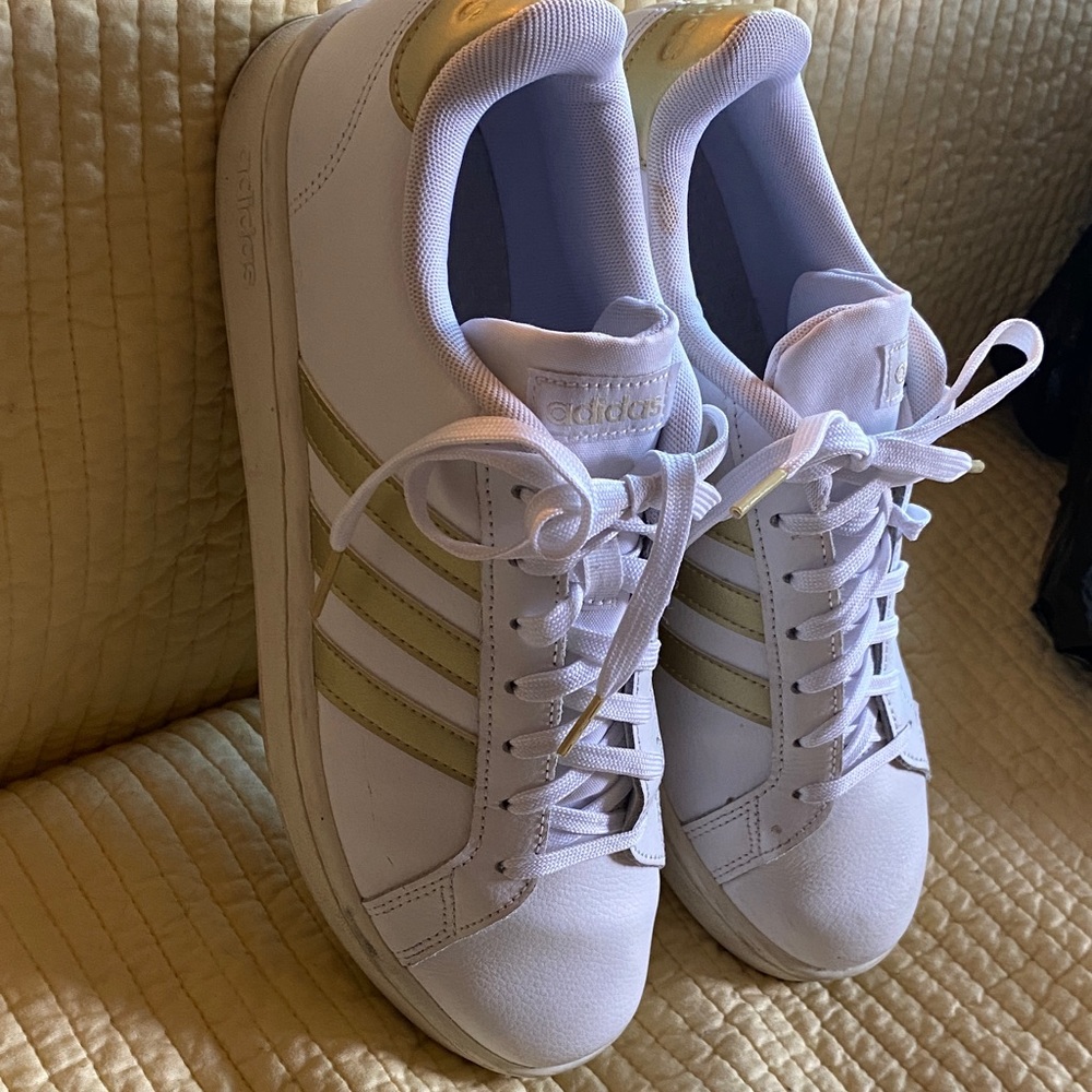 Adidas Women's Sneakers In White And Gold